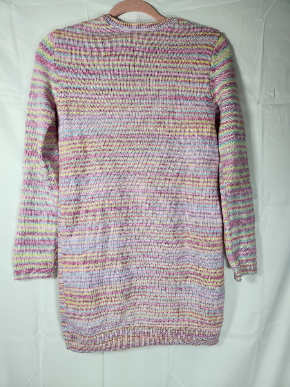 The Children's Place Pastel Striped Cable-Knit Sweater Dress - Pink Multi - Picture 3 of 5
